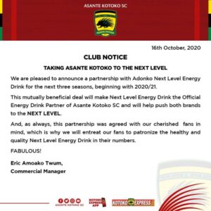 Breaking News: Asante Kotoko SC Get News Sponsor 1 IMG 20201031 WA0002