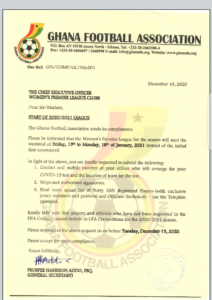 GFA announces new date for the start of Women’s Premier League 1 Polish 20201210 205056256