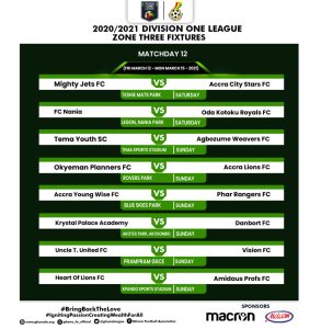 Zone Three Preview: Planners Host Accra Lions, Weavers Face Tema Youth, Heart Of Lions Square Off With Amidaus Professionals 1 ZONE THREE FIXTURES MATCHDAY 12 999x1024 1