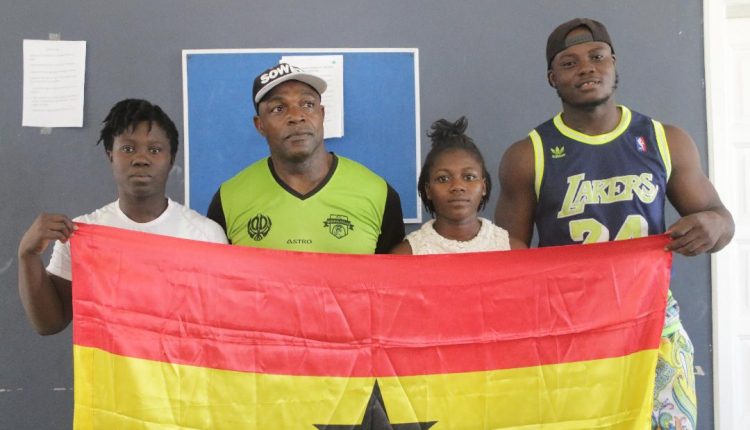From left: Sandra, Coach Johnson Abotsi, Winifred and Amoah,