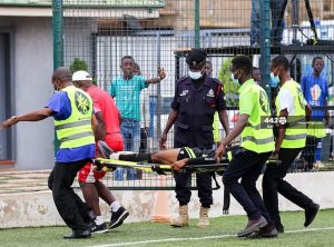 PHOTOS: Tema Youth FC goalkeeper Christian Addai suffers horrific leg break against Bibiani Goldstars in GFA DOL Super Cup 2 IMG 20211015 WA0002