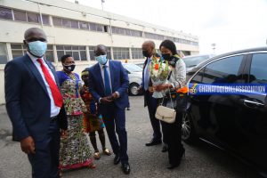 Ghana FA President Kurt Okraku welcomes CAF President Patrice Motsepe to Ghana to begin 2 day tour 1 IMG 20211020 150807