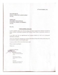 Remorseful US Based Ghanaian Athlete Finally Apologizes 1 IMG 20211123 WA0004
