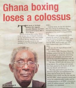 In Memory Of Chief John Allotei Cofie Nii Kofi Ajenkwa III, a boxing colossus! 1 IMG 20220722 WA0009