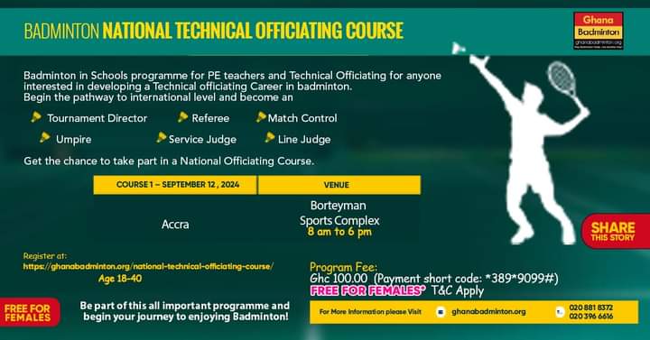Ghana Badminton Association to Host National Technical Officiating Course 1 IMG 20240908 WA0134 1