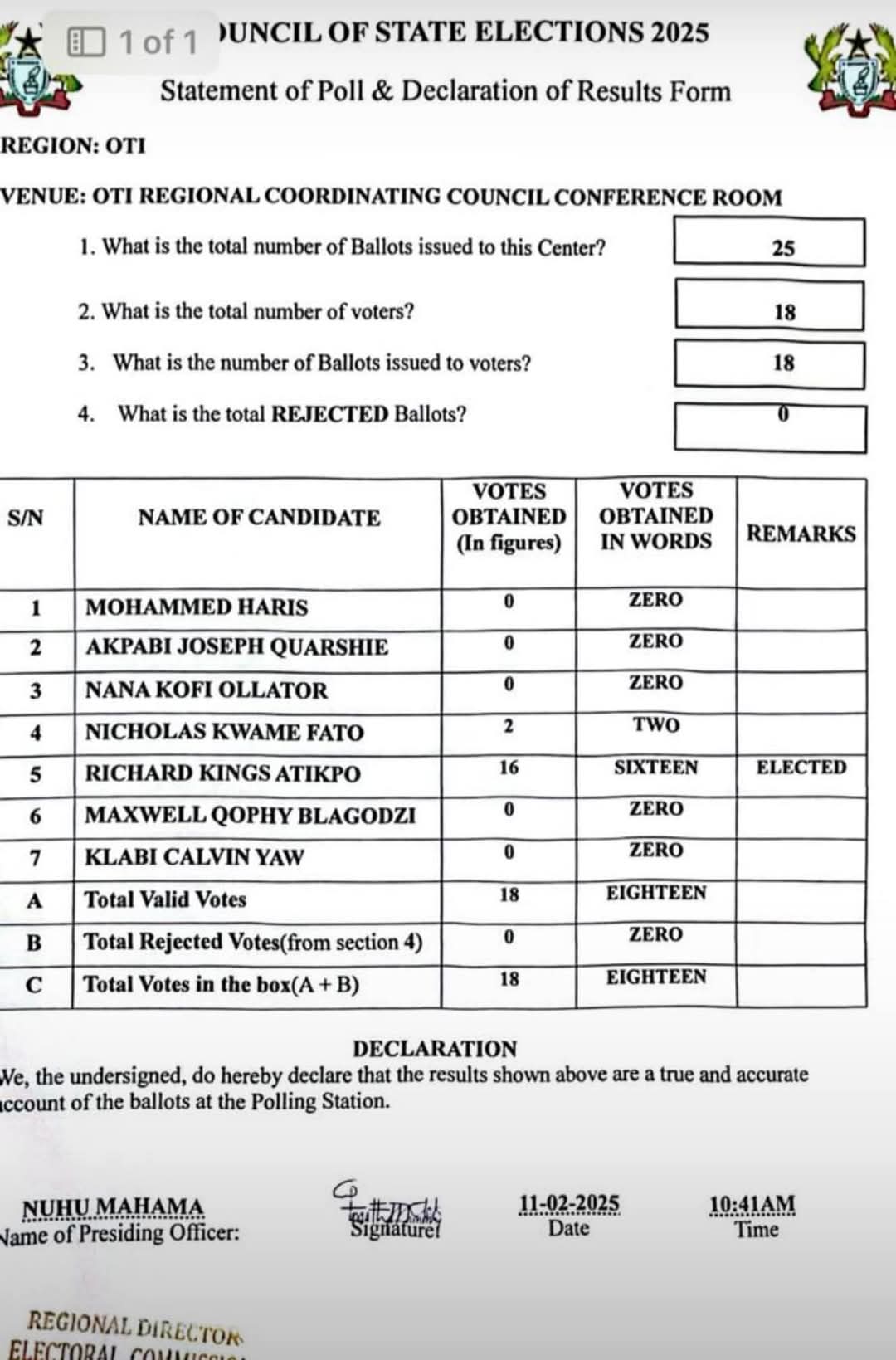 Legon Cities Boss re-elected Council of State Member for Oti Region 1 IMG 20250211 WA0016