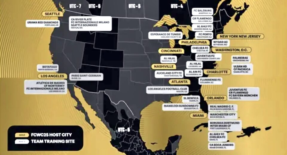 FIFA Club World Cup 2025 Full List Of Training Camps And Host Cities