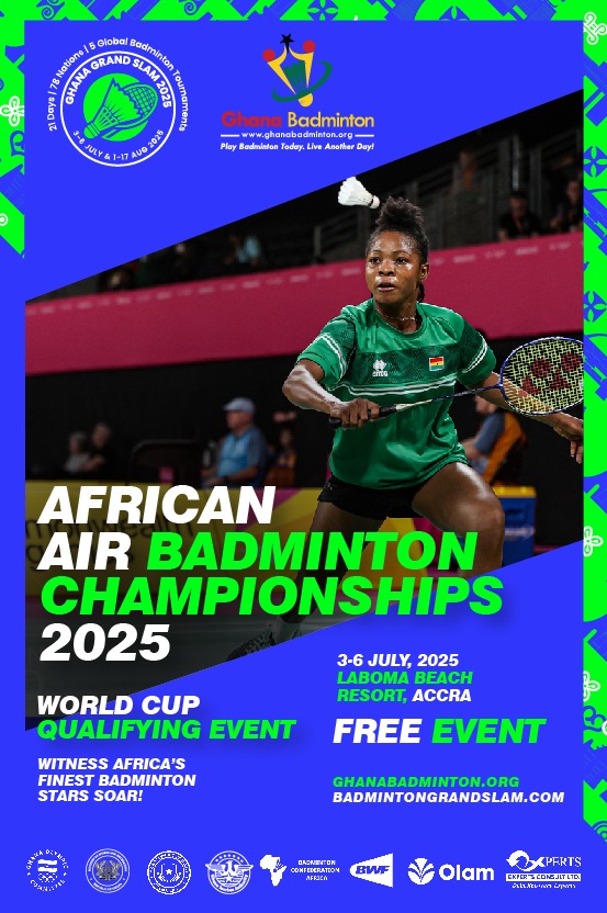 Ghana is set to host the Africa AirBadminton Championships 2025 which kicks off tomorrow at Laboma Beach, Accra 1 IMG 20250702 WA0026