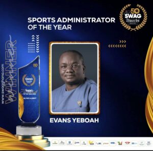 Evans Yeboah wins Sports Administrator of the Year at 50th SWAG Awards Night 1 IMG 20251116 WA0017