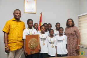Ghana’s U-12 Rugby Champions Present Medals to Minister for Sports and Recreation, Hon. Kofi Adams after Ivory Coast Victory 3 FB IMG 1770916324244