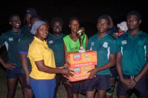 Rafatu Inusah Presents Trophy to Conquerors SC After GRCC Regional 15s Triumph Over Accra Rugby Club 2 FB IMG 1779382462959