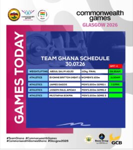 Team Ghana Targets More Commonwealth Games Success as Medal Hunt Continues in Glasgow 1 IMG 20260730 WA0009